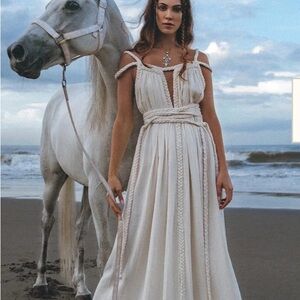 Sacred Cotton Gauze Wrap Dress Braided Straps Festival Goddess Aya Sacred Wear